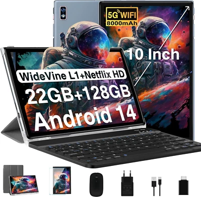 BESUCHE DEN DEERTIME-STORE 2025 Neuest Tablet Android 14 Tablet 10 Zoll, 22(6+16)GB RAM+128GB ROM/TF 2TB