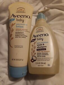 Aveeno Baby Wash & Shampoo 12 oz &  A Lotion 8 oz