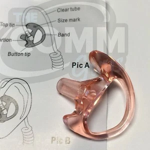 Molde flexible de inserto de oreja abierta de policía para auricular de tubo acústico izquierdo mediano - Imagen 1 de 1