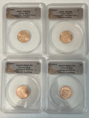 2009 P & D Lincoln Cent Inaugural Edition ANACS MS67 RD 4 Sets - Image 1 of 4