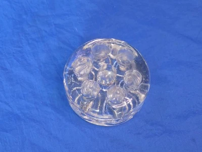 Sapo flor de vidro transparente 7 furos para arranjos florais vasos pequenos 2,5" vintage - Imagem 1 de 4