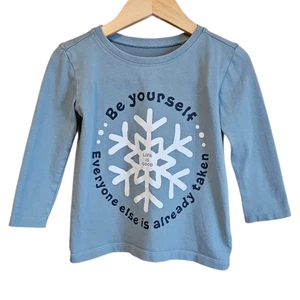 Life Is Good Kleinkind Langarmshirt blau Schneeflocke Grafik Be Yourself 2T   - Bild 1 von 4