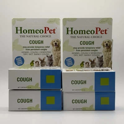 Pack de 4 HomeoPet Tos 15 ml para perros, gatos y mascotas pequeñas - Nuevo en caja Foto 1 de 3