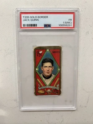 1911 Gold Border T205 John Quinn Jack Quinn 2 Books About Him Yankees PSA 1.5 MC - Image 1 of 2