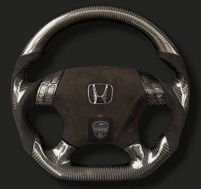 Honda Accord 2003-2007 7th Gen Real Carbon Fiber Custom Sport Steering Wheel - Image 1 of 3