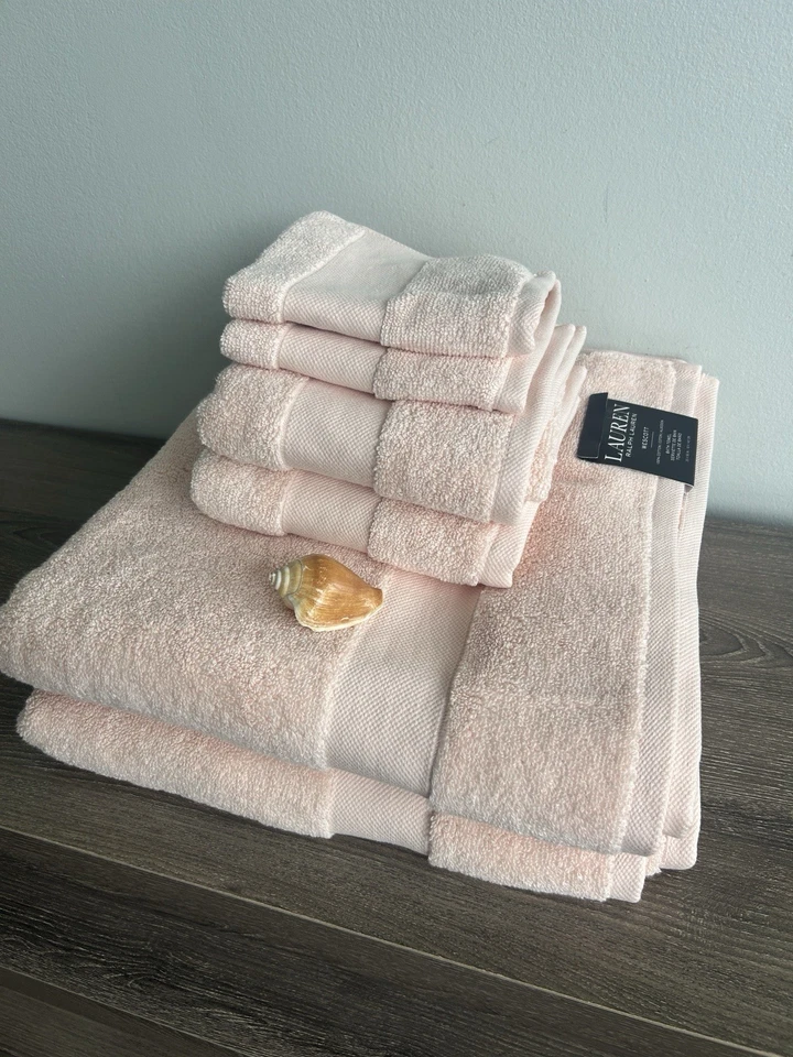Lauren Ralph Lauren WESCOTT Bath Towels 6 Pc Set 100 Cotton PINK
