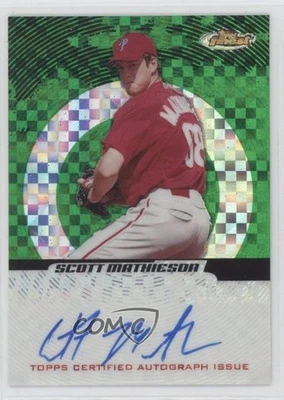 2005 Topps Finest Auto Green X-Fractor /50 Scott Mathieson #150 Rookie Auto RC - Image 1 of 2