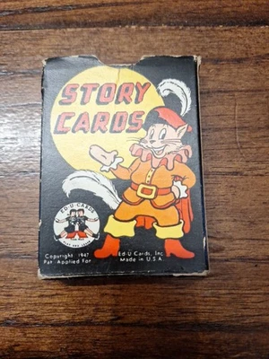 复古 1947 年 Ed-U-Cards 故事卡 完整 36 张卡 复古游戏 — 第 1/4 张图片