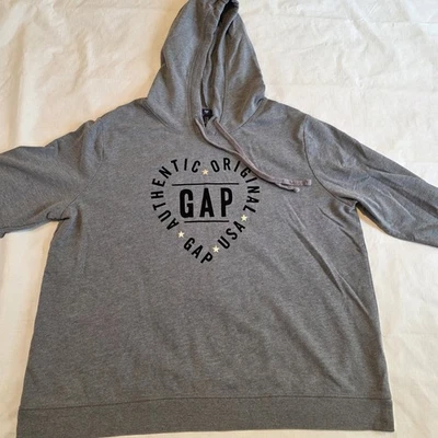 GAP Women’s XXL Hoodie Gray Pullover Sweatshirt Logo Gorpcore Cabincore - Image 1 of 4
