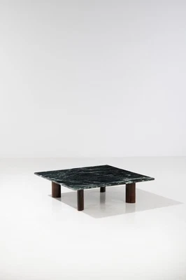 Joaquim Tenreiro - Table basse Imbuia et marbre - Photo 1/2