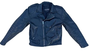 Vintage Wilsons dicke schwere schwarze Leder Motorrad Biker Punk Jacke Medium - Bild 1 von 7