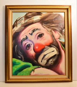 1989 Donald “Rusty” Rust Emmett Kelly Jr. oil on canvas framed painting signed - Picture 1 of 4