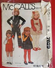 Vtg McCall's pattern 7629 Toddlers' Jumper, Jumpsuit ~ with blue transfer size 1