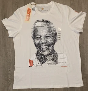 NWT Nelson Mandela 100 Centenary 2018 T-Shirt Large White Be the Legacy Leader - Picture 1 of 17