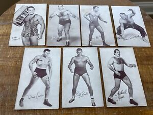 7 1947-66 Exhibits Cards Lot Wrestling Wrestlers