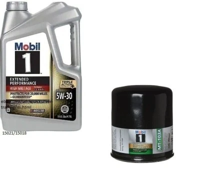 Filtro de aceite de motor Mobil1 M1-103A y 5 Qts Mobil1 5W30 E/P Full Syn. Aceite de motor H/M Foto 1 de 2