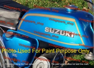 Fit For Suzuki A50P AC50 K50 A100 Blue Painted Steel Petrol Tank 1975-1977 - Picture 1 of 5