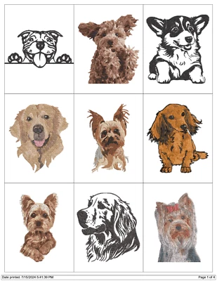 MÁQUINA BORDAR COLECCIÓN PERROS SURTIDOS DISEÑOS UNIDAD USB PES Foto 1 de 4