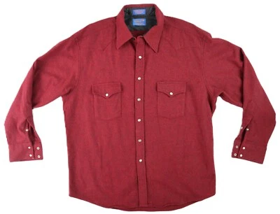 Camisa De Colección Años 90 Pendleton EE. UU. XL Roja Abotonada Lana Western Canyon Foto 1 de 4