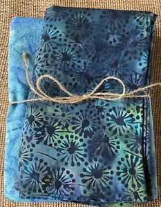 Menge 2 hübsche Batik Quilten Stoffe - (3 Yards) Türkis Grün - Bild 1 von 7