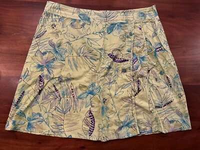 Falda Valerie Stevens Mujer Verde y Morado Lentejuelas Estampado Floral Talla 16 Foto 1 de 4