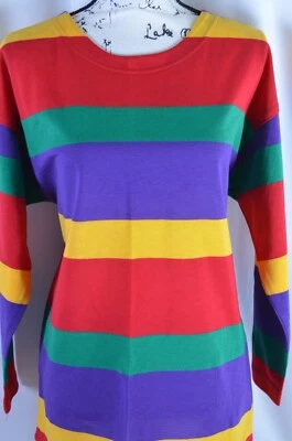 Chorus Line Women's Pullover Color Block Shirt Size Small USA Vintage Striped - Image 1 of 4