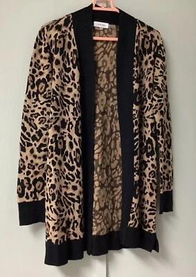 Cárdigan para mujer CALVIN KLEIN talla pequeña frente abierto tejido estampado animal manga larga Foto 1 de 4