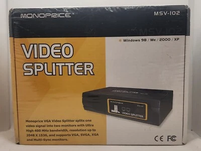 MONOPRICE MSV-102 VGA Video Splitter (Brand New | NIB | Factory Sealed) - Image 1 of 2
