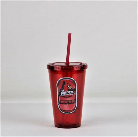Louisville Cardinals NCAA Licensed 16oz Cup Sip-N-Go w/ Lid and Straw Cover