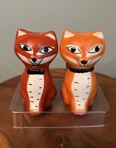 Katze/Fuchs Salz & Pfefferstreuer Orange Rost Neu - Bild 1 von 4