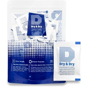 2 gram X 100 PK "Dry & Dry"Silica Gel Desiccant Packets(Reusable)-FDA Compliant - Picture 1 of 9