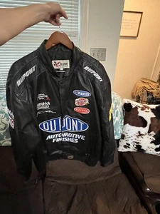 Vintage NASCAR JEFF GORDON Leather  JACKET DUPONT NOS 2XL Dead Stock JH Design - Picture 1 of 5