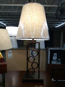 21" DESIGNER INDUSTRIAL STYLE LAMP: BRONZE FINISH 5-RING LAMPS w/USB PLUG-IN - Picture 1 of 4