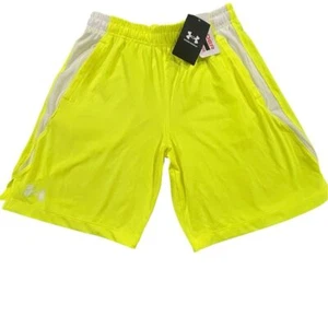 Under Armour Shorts Boys Size Large Yellow Athletic Shorts Gym Pocketed NWT - Picture 1 of 7