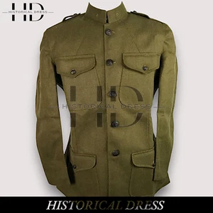 WWI US Army M1917 Wool Tunic Jacket – Olive Green Military Reenactment Coat - Picture 1 of 7