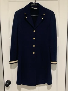 Chaqueta Tejida Gris Colección St John by Marie Talla 8 Azul Marino *Leer* - Imagen 1 de 8