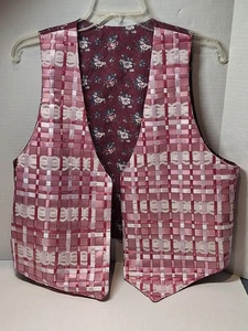 Handmade Womans Vest, Size Large, Pink/white/red - Picture 1 of 5