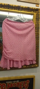 Pretty Pink Geometric Sammy Byer Chiffon Ruched Skirt Junior's Size 12 Clean - Picture 1 of 4