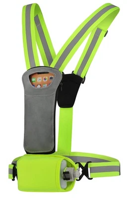 Athlé Running Vest Reflective Hi Viz Lightweight Water/Phone/Keys Pouch/Pocket - Image 1 of 4