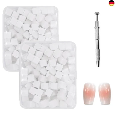 MARKE ICOVALESCENT iCovalescent 200 Stück Nail Art Schwamm mit Metallgreifer, Nageldesign Zubehör S