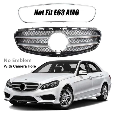 Fit For Mercedes E Class W212 2014-2016 Front Center Grille Chrome Style Grill - Image 1 of 4