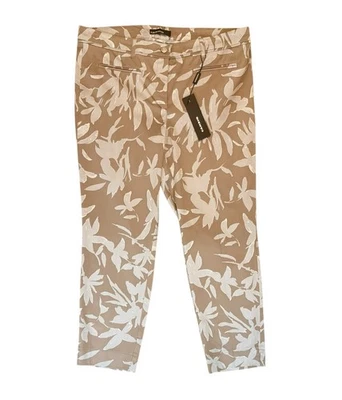 NUEVO CON ETIQUETAS CAMBIO Colección Beige Gris Estampado Floral Pantalones de Vestir Mujer’s Talla 12 NUEVO Foto 1 de 4