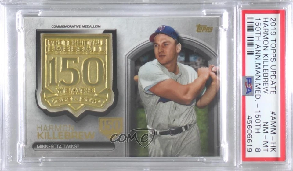 2019 Update Manufactured Medallion 150th Anniversary Harmon Killebrew PSA 8 HOF - Image 1 of 2