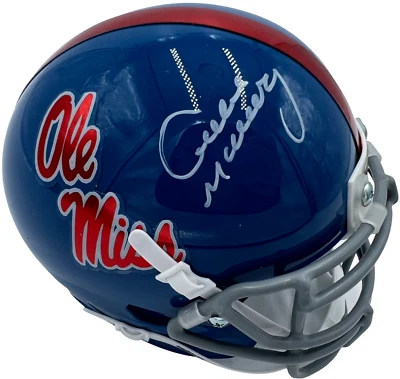 MINI CASCO DE FÚTBOL AMERICANO FIRMADO POR ARCHIE MANNING AUTOGRAFIADO OLE MISS REBELDES CERTIFICADO DE AUTENTICIDAD JSA Foto 1 de 3