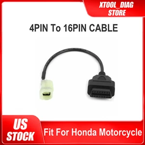 Cable Female Adapter For Honda Motorcycle 4Pin To OBD2 16Pin Diagnostic Plug - Picture 1 of 9