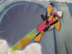 Terrytoons 1950's Heckle and Jeckle production cel on Background rare - Picture 1 of 5