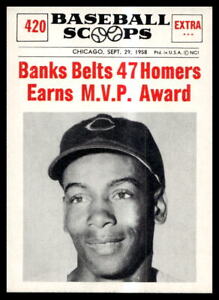 1961 Nu-Cards Baseball Scoops #420 Ernie Banks Chicago Cubs EX-EXMINT SET BREAK!