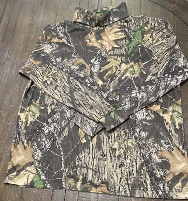Cabela's Mock Neck Mossy Oak Break Up Camo Hunting Shirt Sz XL - Image 1 of 4