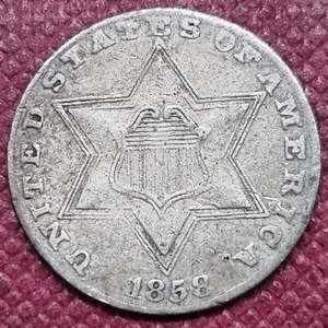 1858 Three Cent Silver Trime 3c Better Grade XF #64322 - Picture 1 of 2