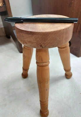 Tiny vintage 3 legged stool, small plant stand, display, miniature seat - Image 1 of 3